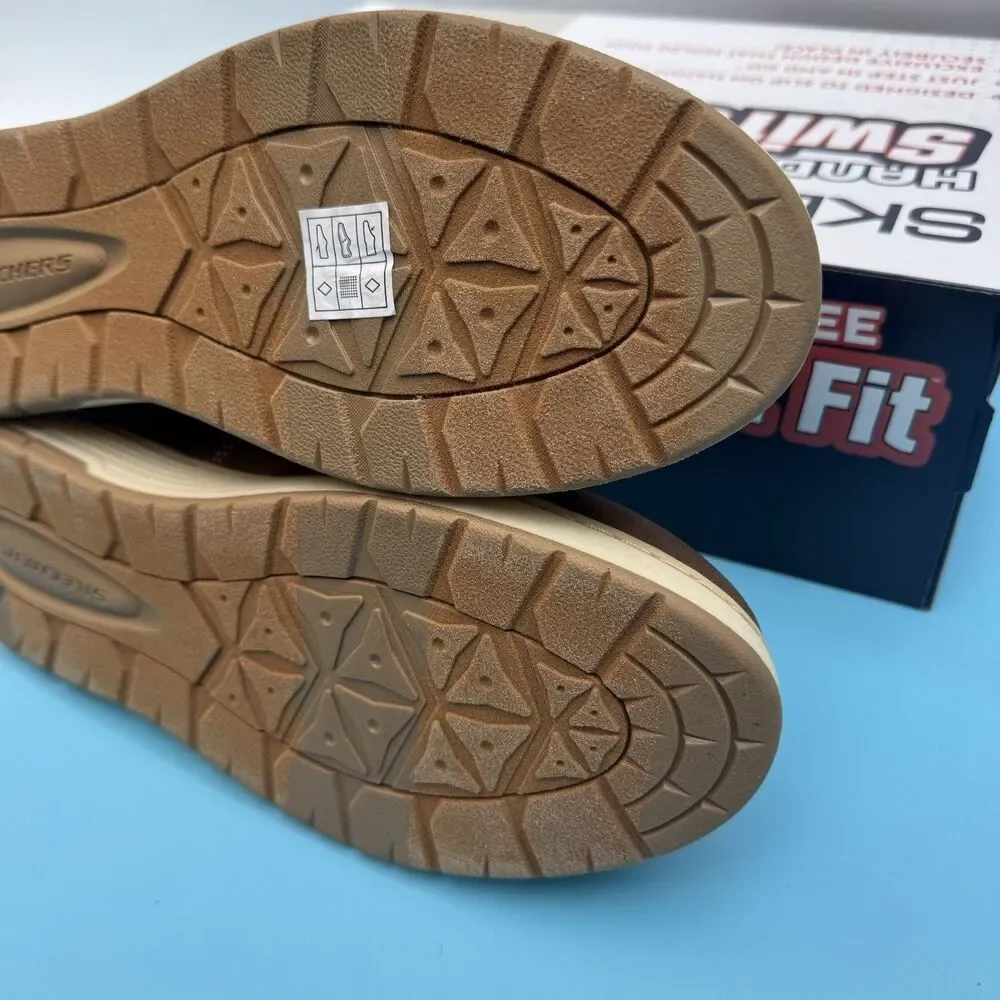 Skechers Men's Swift Fit Hands Free Memory Foam Casual Shoe Brown Size 8.5